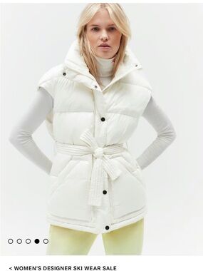 Perfect Moment White Puffer Ski Vest with Belt